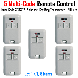 Multi-Code 308302: 2-Channel Key Ring Transmitter, MultiCode 308302 Remote Control
