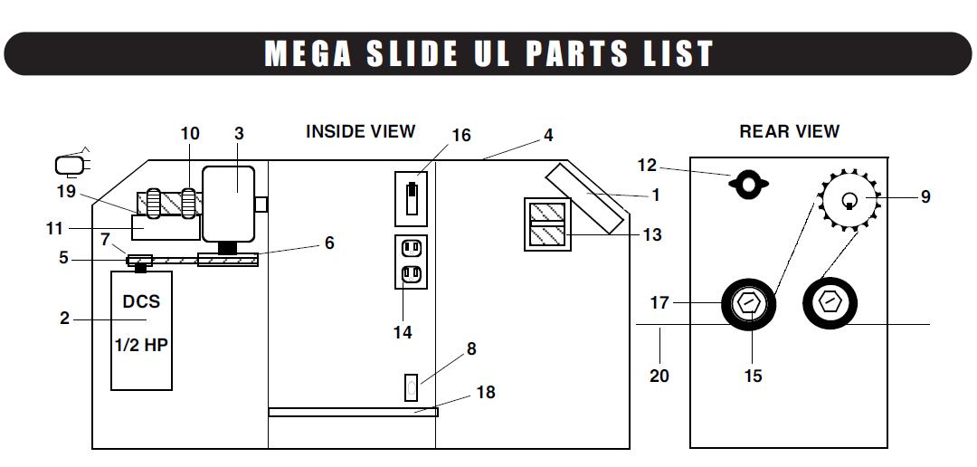 Liftmaster Mega Slide Parts, Liftmaster Mega Slide Gate Opener Parts