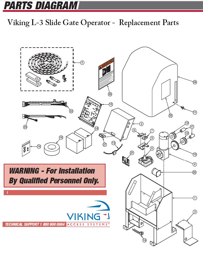 Viking L-3 Gate Openers Parts, Viking L3 Gate Opener Replacement Part
