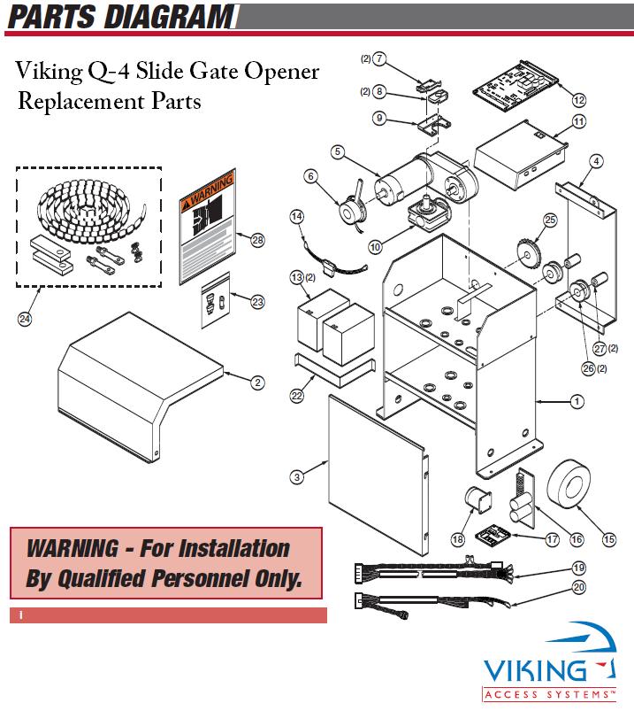 Viking Q4 Gate Opener Replacement Parts, Viking Q-4 Gate Opener Parts