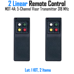 Linear MDT4A Remote - Linear Mega Code MDT-4A, 5-Channel Visor Transmitter