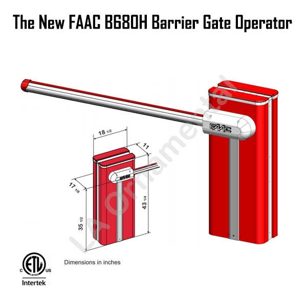 FAAC 620 Commercial Barrier Openers - FAAC 620 Hydraulic Arm Gate Opener 