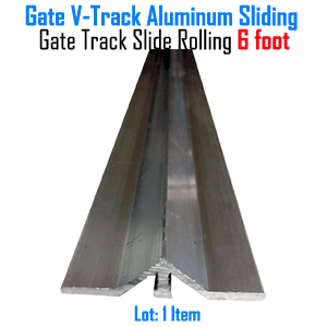 Gate V Track Aluminum 24ft 4-6ft section Sliding Gate Track Slide Rolling Roll 