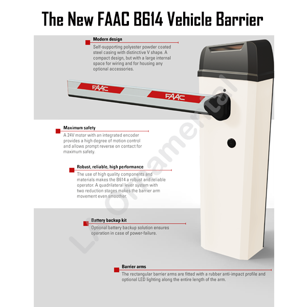 FAAC 620 Commercial Barrier Openers - FAAC 620 Hydraulic Arm Gate Opener 
